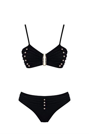 Boncuklu Straplez Bikini Takım 