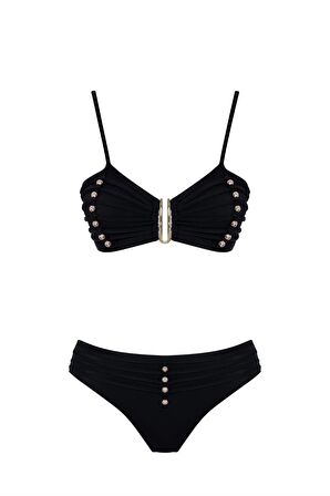 Boncuklu Straplez Bikini Takım 