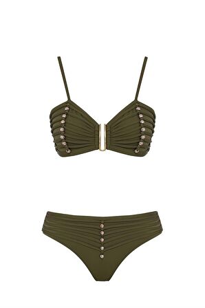 Boncuklu Straplez Bikini Takım 