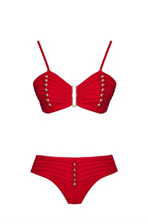 Boncuklu Straplez Bikini Takım 