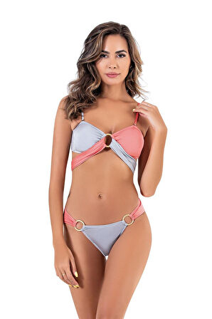 Çift Renk Straplez Bikini Takım 