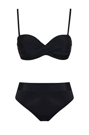 Dönmeli Yüksek Bel Bikini Takım 