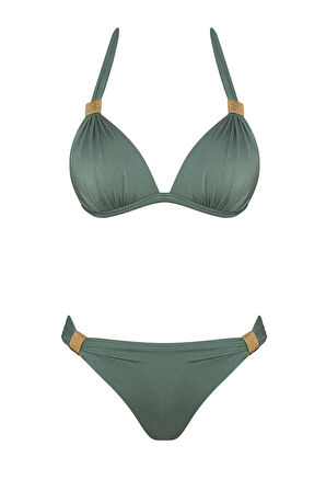 Aksesuarlı Kaplı Destekli Bikini Takım 