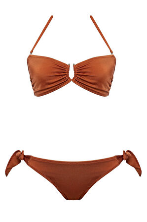 Aksesuarlı Straplez Bikini Takım 