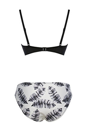 Straplez Desenli Bikini Takım 