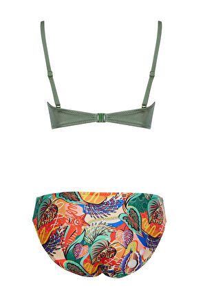 Straplez Desenli Bikini Takım 