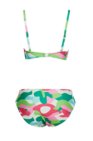 Straplez Desenli Bikini Takım 