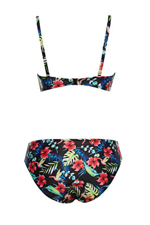 Straplez Desenli Bikini Takım 