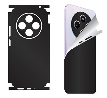Xiaomi Redmi 14c için uyumlu 360 full arka kaplama koruma sticker Kılıfsız kullanım - MAT SİYAH
