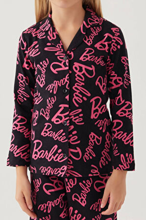Barbie 1767-G Kız Çocuk Garson Gömlek Pijama Takımı