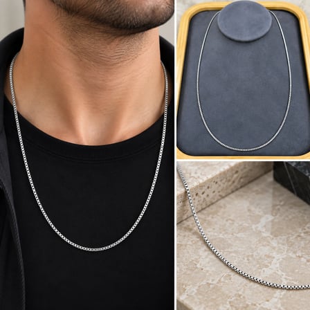 💎 Premium Parlak ve Şık Gümüş Renk İnce Zincir 316L Çelik Kadın Kolye (45cm)