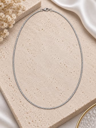 💎 Premium Parlak ve Şık Gümüş Renk İnce Zincir 316L Çelik Kadın Kolye (45cm)
