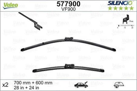 ÖN SİLECEK SILENCIO FLAT 70CM 60CM MUZ TİPİ ASTRA K 2015 -C4-COUPE B5 2004 P307 CC T5 2003-2005 95519040 95528637 95525445 6426SQ