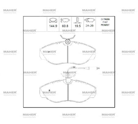 FREN BALATA JUMPER 1 1994-2002 / DUCATO 1994-2002 / BOXER 1 1994-2002 FİŞLİ ÖN 9945788