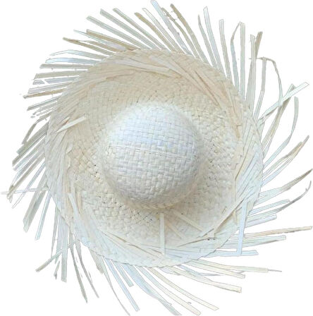 Tropikal Parti Beyaz Hasır Hawaii Şapkası