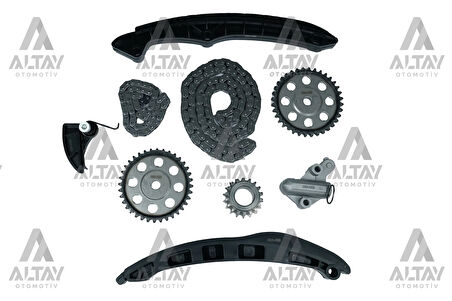 EKSANTRİK ZİNCİR SETİ + YAĞ POMPA ZİNCİR SETİ GOLF / JETTA / PASSAT / TOURAN / TIGUAN / SCIROCCO 2004-2008 BAG-BLF-BLP-BKG 1.6 FSI , 2007-2008 CAXA 1.4 TSI (9 PARÇA) 03C198229B