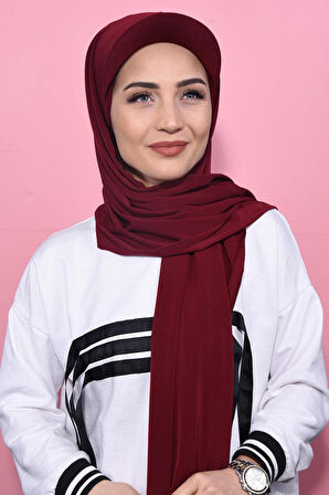 Boneli Şapka Şal Yazlık Tesettür Bordo - Bordo