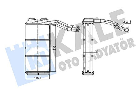 KALORIFER RADYATORU 18 K4F - 20 T2N FREELANDER 1 L314 1998-2006 JEF100150