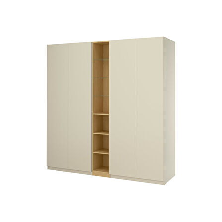 PAX gardırop, gri-bej-meşe görünümlü, 235x60x236 cm