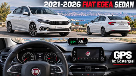2017-2026 Fiat Egea Sedan GPS Hız Göstergesi HUD Dijital Hız Saati