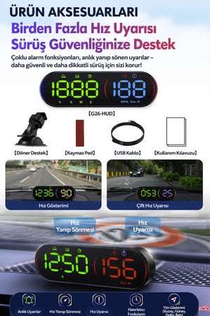 2017-2026 Fiat Egea Sedan GPS Hız Göstergesi HUD Dijital Hız Saati