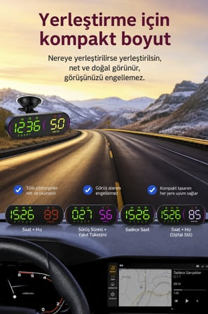 2017-2026 Fiat Egea Sedan GPS Hız Göstergesi HUD Dijital Hız Saati