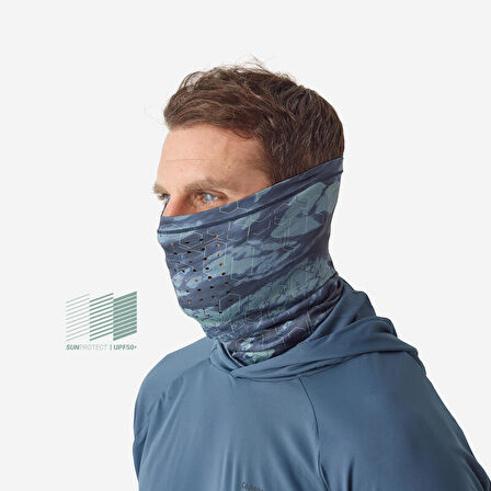 UV Korumalı Bandana Boyunluk - Balıkçılık - Mavi / Yeşil - 500