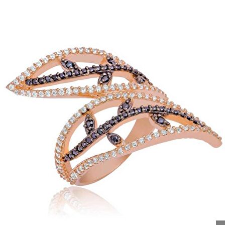 Gümüş Rose Yaprak Kadın Yüzük