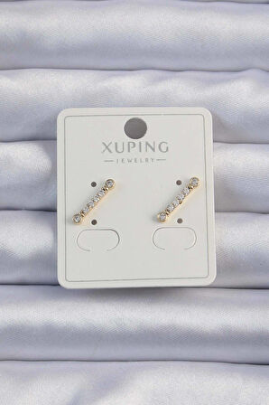 Xuping Gold Renk Zirkon Taşlı Su Yolu Küpe - Lisinya