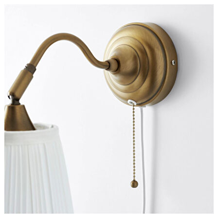 Duvar lambası, beyaz-pirinç rengi, 38 cm