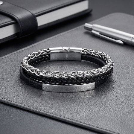 💎 Premium İsim Yazılabilir Çoklu Çelik Zincir Bileklik – Gümüş - 21 cm 31834B28D4
