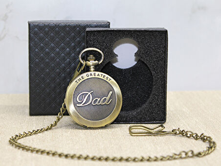 Özel Kutulu Dad (Baba) Tasarımlı Antik Köstekli Saat 
