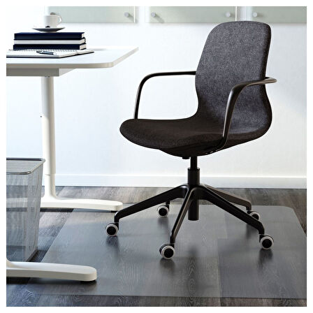 Çalışma sandalyesi, gunnared koyu gri-siyah, kolçaklı