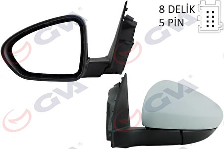 DIŞ DİKİZ AYNASI SOL EGEA 2015 ELEKTRİKLİ ISITMALI ASTARLI KONVEKS 5 FİŞ VM-6157EHPL 735646195 735656599