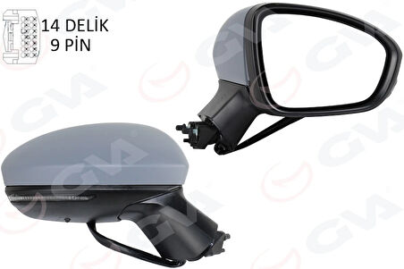 DIŞ DİKİZ AYNASI SAĞ ELEKTRİKLİ ISITMALI SİNYALLİ SENSÖRLÜ ASTARLI KONVEKS CLIO 5 2019 12H9P 963011854R 963742692R 963651460R