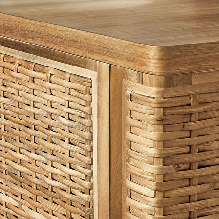 Kapaklı dolap, rattan, 81x124 cm