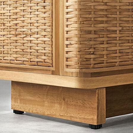 Kapaklı dolap, rattan, 81x124 cm