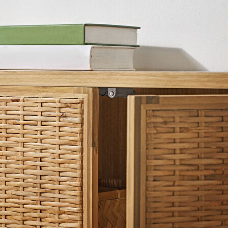Kapaklı dolap, rattan, 81x124 cm