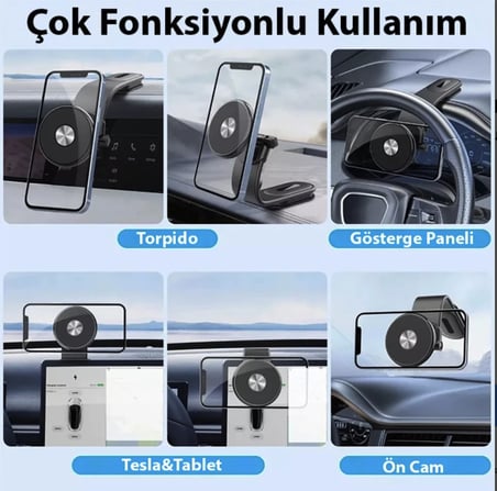 Manyetik araç içi telefon tutucu torpido üzeri ekran üzeri kullanım için tüm araçlara uyumlu