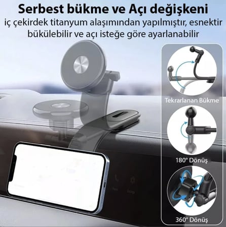 Manyetik araç içi telefon tutucu torpido üzeri ekran üzeri kullanım için tüm araçlara uyumlu