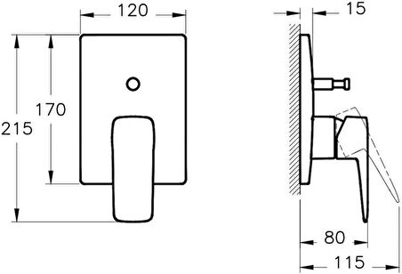 Artema Root Square A42752 Ankastre Banyo Bataryası, Sıva Üstü, Krom