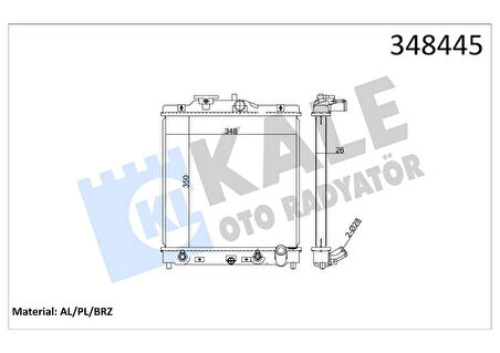 RADYATÖR CIVIC 5-CIVIC 6-HR-5-ROVER 1945400 1.5-1.6 165 91-19951.4-1.5-1.6 95-01 AT 19010P01003 19010P01004 19010P03901
