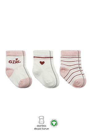 Bistyle 3'Lü Penye Boy And Girl Soket Çorap BS10114 Pembe