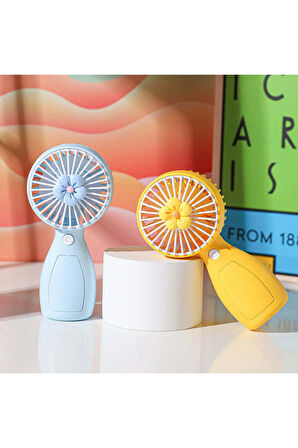 Mini Çiçekli El ve Masa Fanı