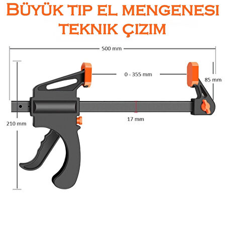 2 ADET Büyük Tip Sıkıştırma ve Gerdirme Fonksiyonlu El Mengenesi