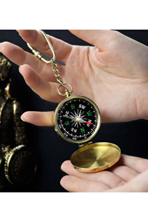 Pirinç Pusula Anahtarlık