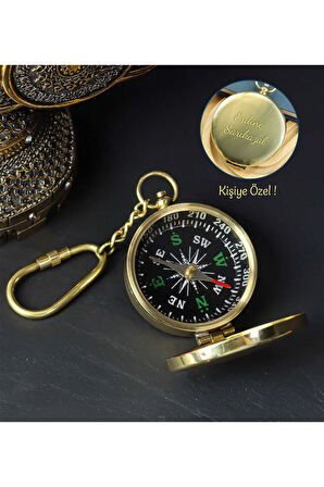 Pirinç Pusula Anahtarlık