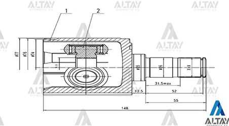 AKS KAFASI İÇ ACCENT 2003-2006 / DİZEL SOL 2510231035 49505 25D00