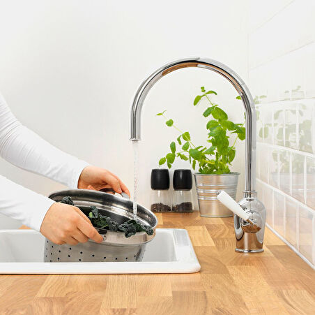 Eviye bataryası, krom kaplama, 40 cm