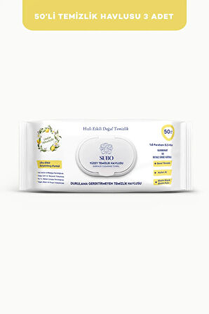 SUBO YÜZEY TEMİZLİK HAVLUSU 50 'Lİ  LİMON 3X50